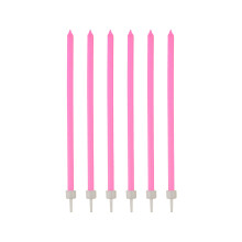 16 thin candles with 12 cm bobeches
