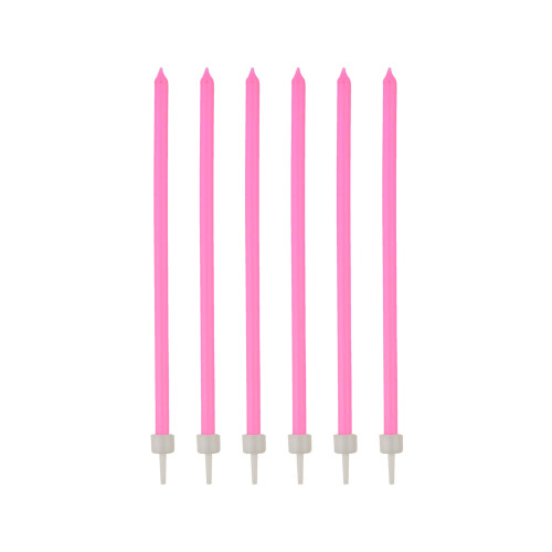 Rubies 16 thin candles with 12 cm bobeches