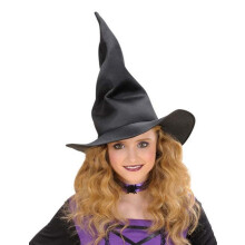 Children's foldable black witch hat