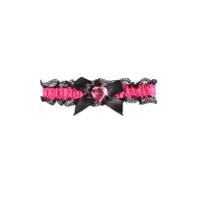 Women's pink and black satin garter