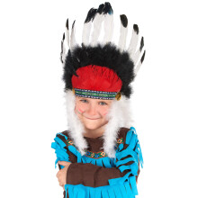Indian chief headdress with feathers for children