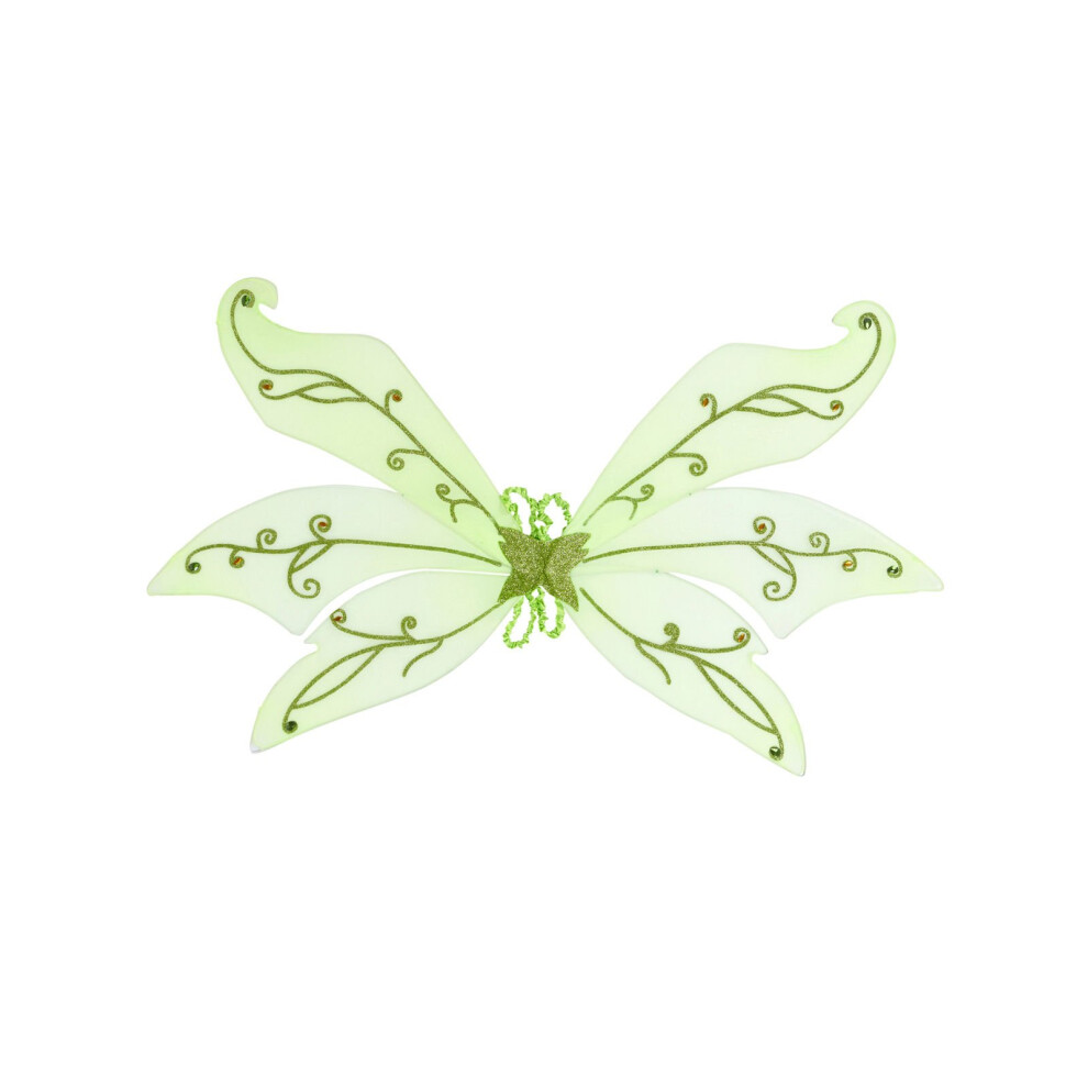 Ladies Maxi Green Fairy Wings with Gems 125x72cm Fancy Dress Accessory - Image 2