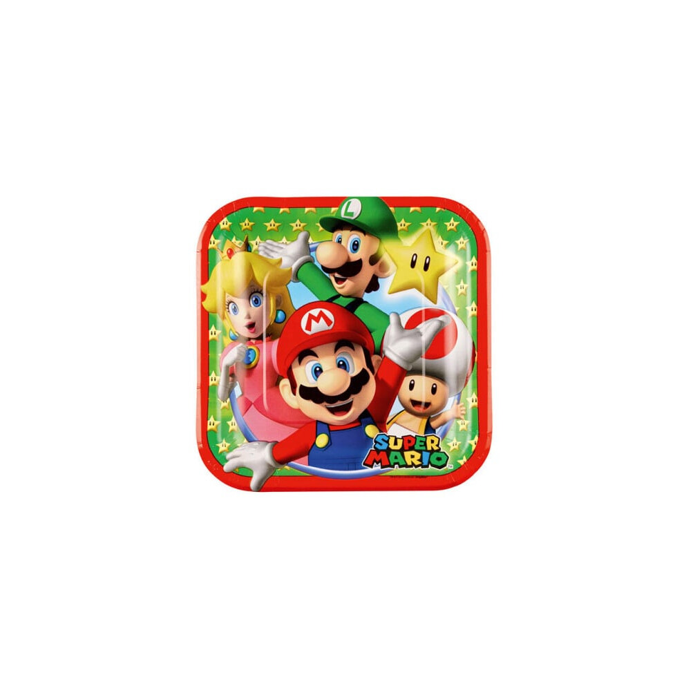 8 Small Super Mario paper plates 18 cm