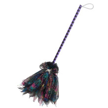Metallic witch's broom 80cm adult