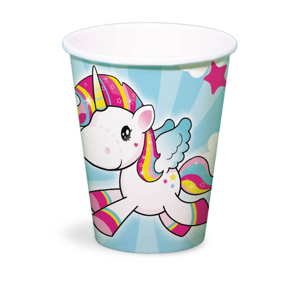 Rubies 8 Unicorn Cardboard Cups 250Ml