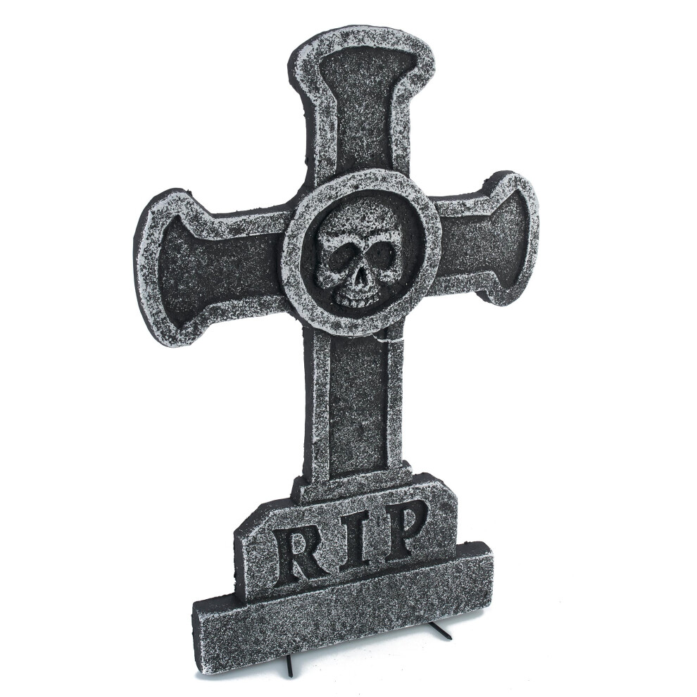 Rubies Tombstone Decoration Cross With Skull 39 X 58 Cm