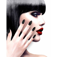 Adult black adhesive false nails