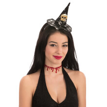 Halloween Skull Witch Hat Mini for Women