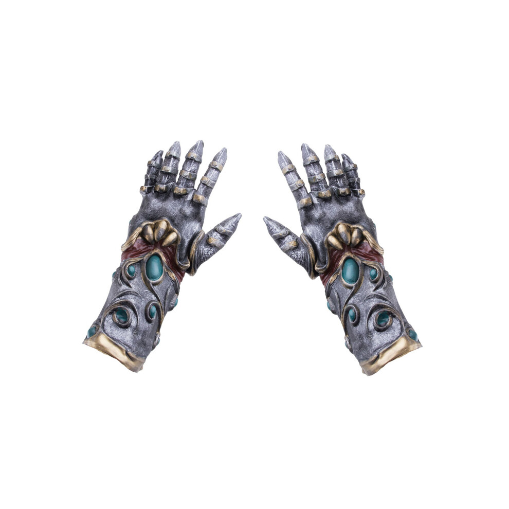 Rubies Adult Latex Warrior Gloves Gray