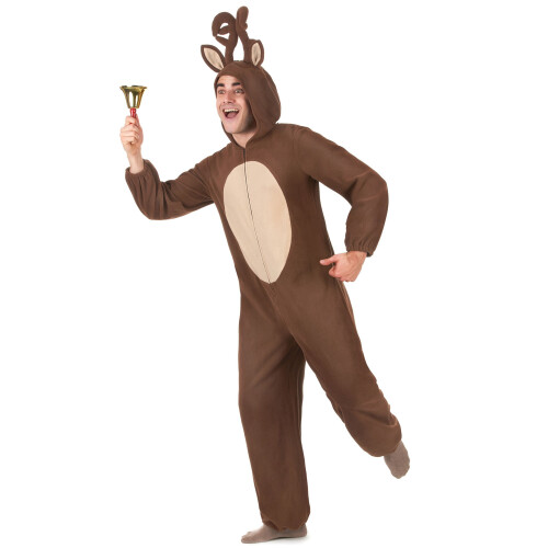 Rubies Men's reindeer hooded jumpsuit