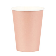 8 Rose Gold Paper Cups 210 ml