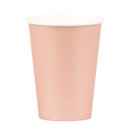 Rubies 8 Rose Gold Paper Cups 210 ml