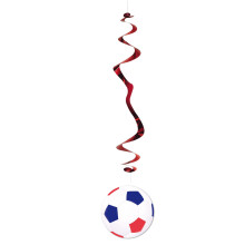 6 blue white red football suspensions 80 cm