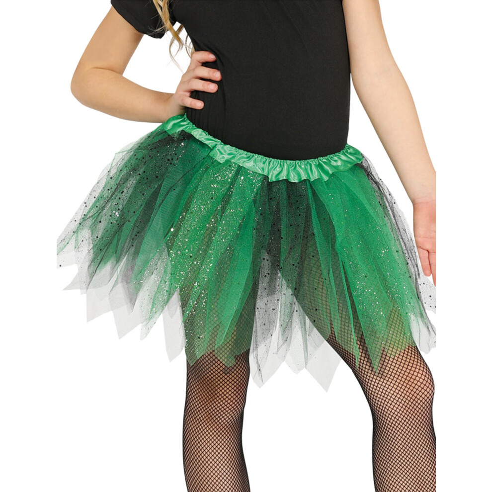 Rubies Girls' Two-Tone Black And Green Sequined Tutu Green,Black