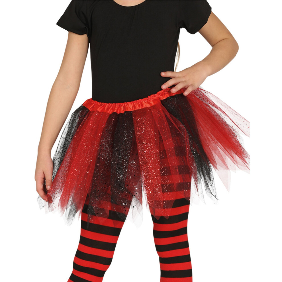 Rubies Girls' Two-Tone Black And Red Sequined Tutu Black,Red