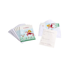 6 Invitation cards with princess envelopes 10 x 15 cm