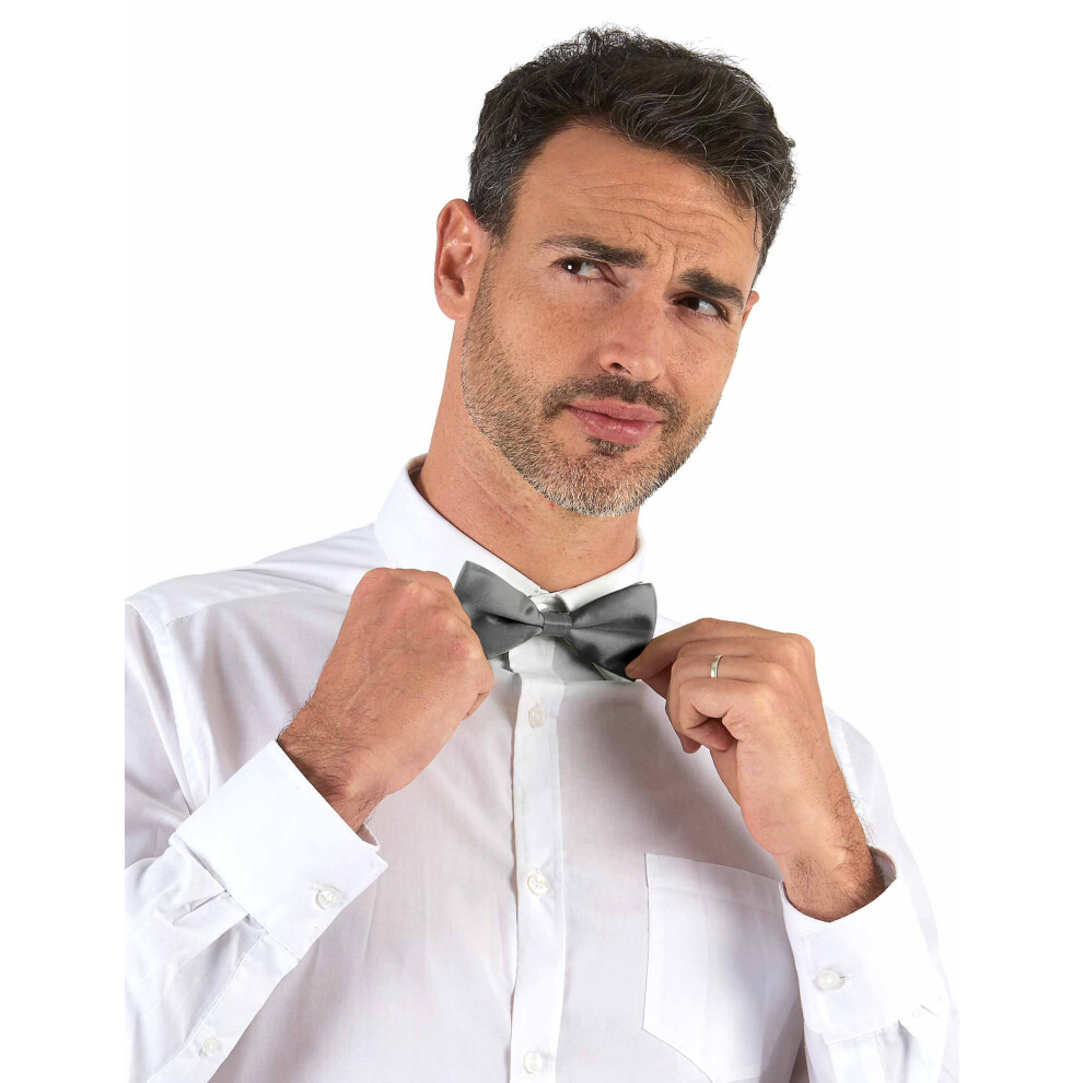 New Rubies Men's Adult Bow Tie Silver