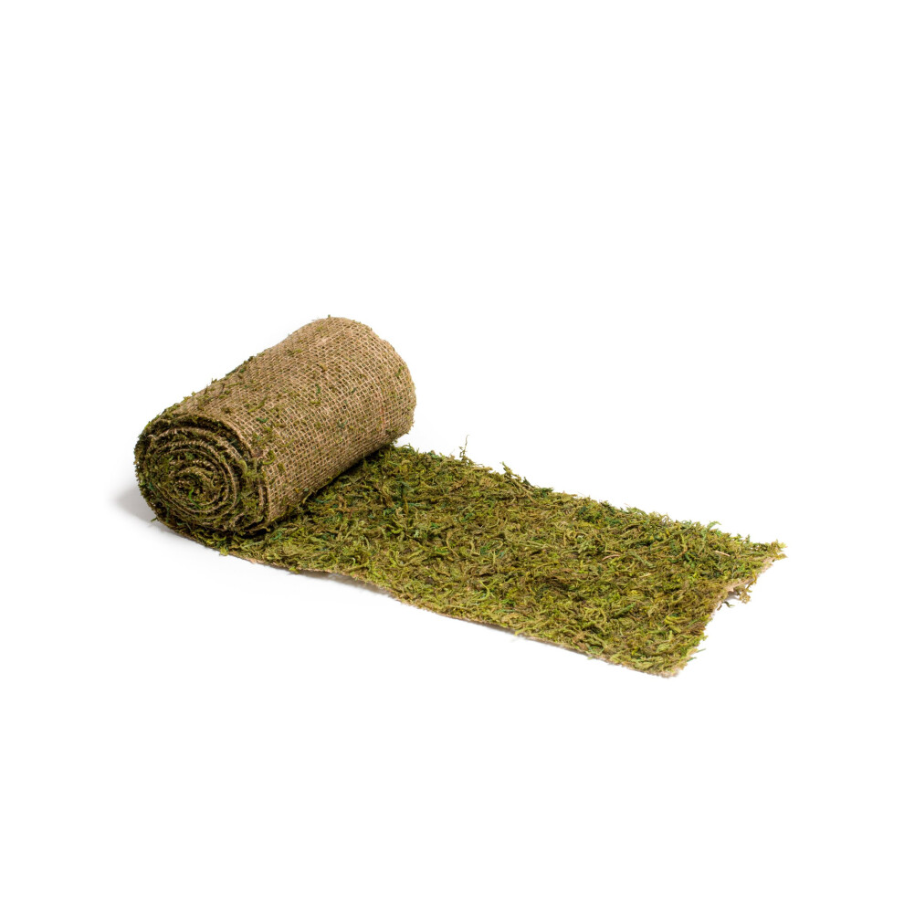 Rubies Fabric And Moss Plant Table Runner 20 Cm X 2 M White