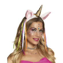 Unicorn headband with flashy bands for women