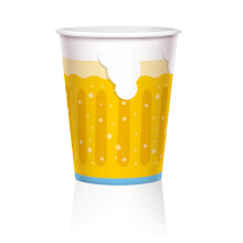 6 Large cardboard beer mug cups 450 ml