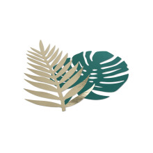 6 Green and Gold Tropical Leaves Cardboard