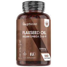 Flaxseed Oil 1000mg |  180 Vegan Softgels, 6-Month Supply