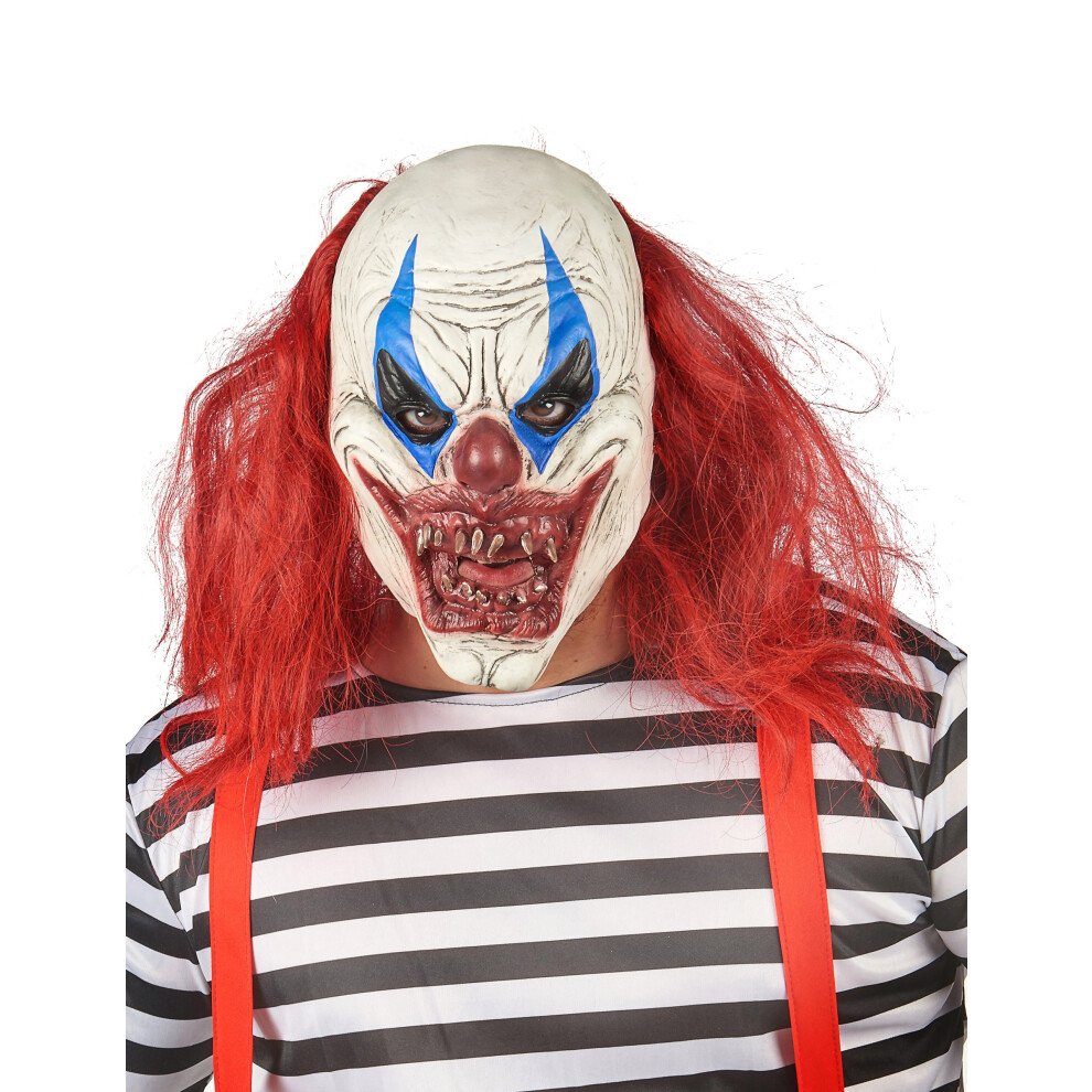 Rubies Red And White Clown Latex Mask For Adults White,Red