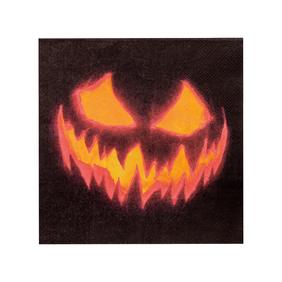 Rubies 12 Spooky Pumpkin Paper Napkins 33 X 33 Cm
