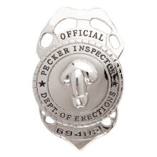 Silver Naughty Police Badge