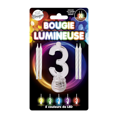 Rubies LED number 3 candles