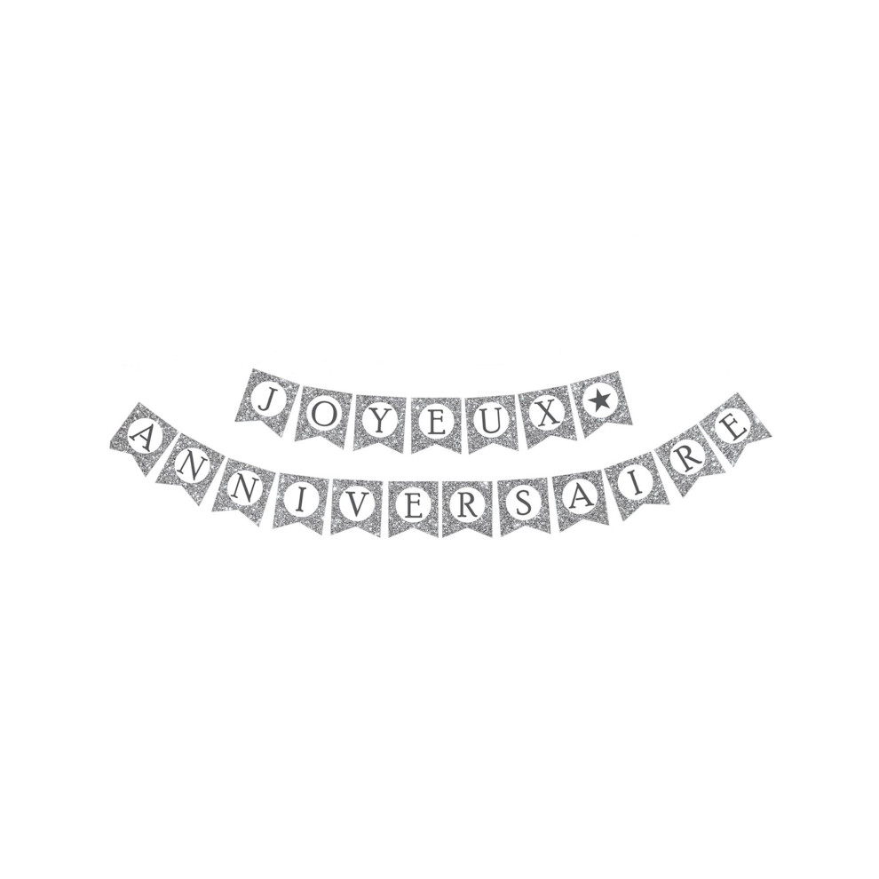 Rubies Glitter Happy Birthday Garland Silver