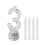 Rubies LED number 3 candles 3