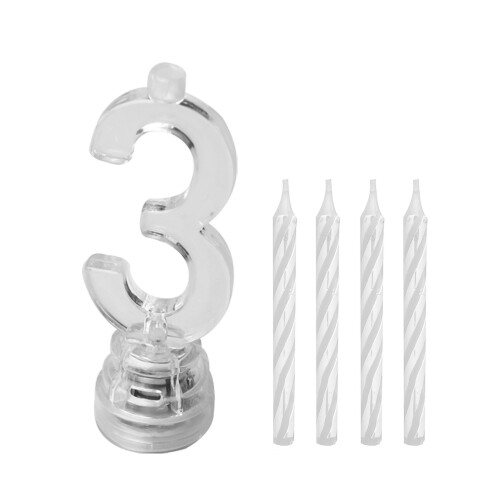 Rubies LED number 3 candles 2