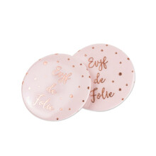 8 Crazy EVJF Badges in rose gold gilding 5 cm