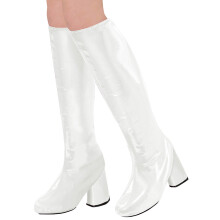 White 60s retro overboots