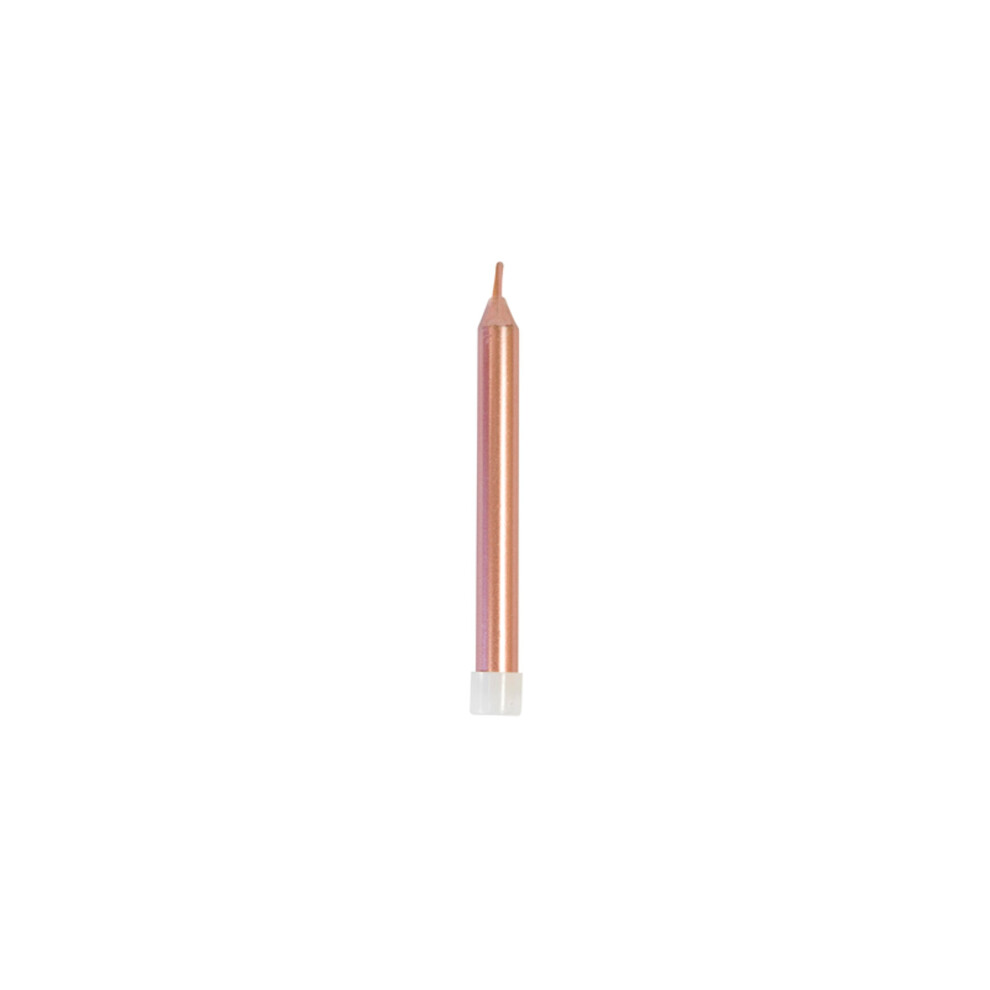 Rubies 10 Metallic Rose Birthday Candles 7Cm Gold