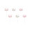 Rubies 6 White and Pink Kitten Birthday Candles 2cm 1