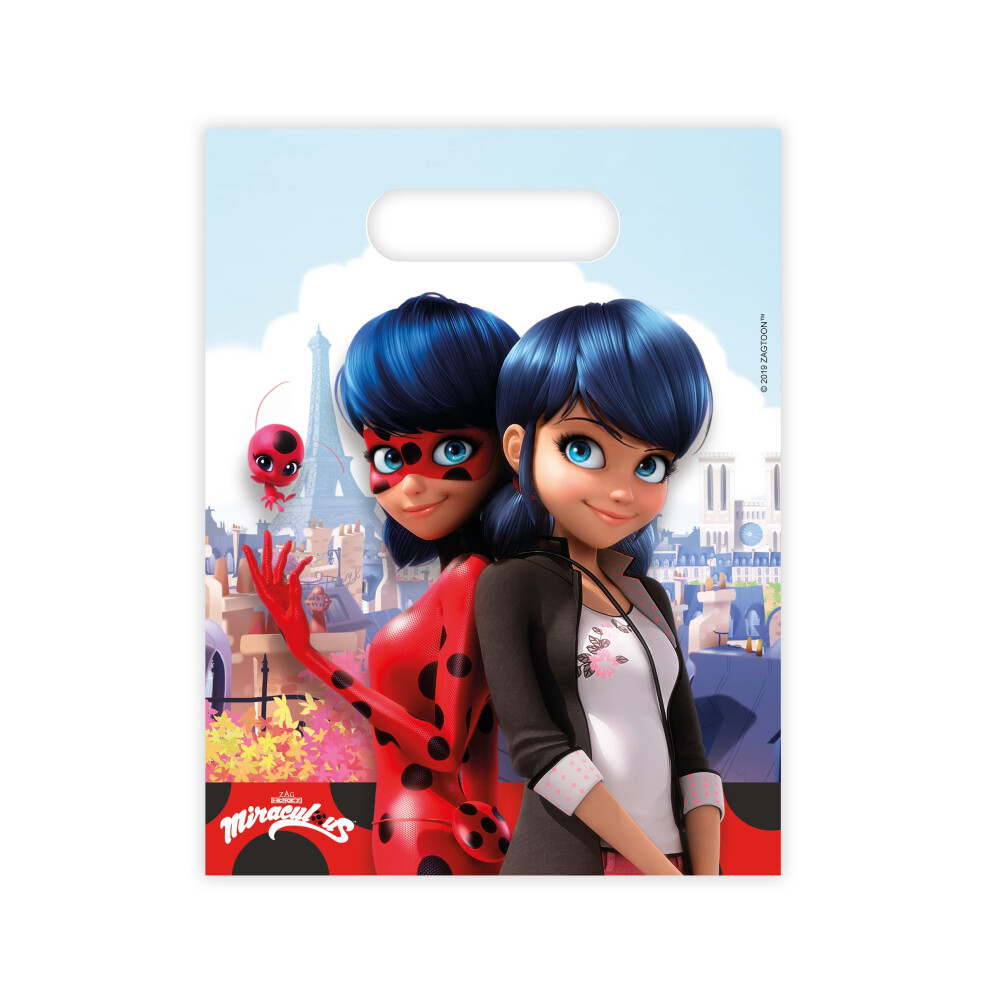 Rubies 6 Miraculous Ladybug Gift Bags 23 X 16.5 Cm