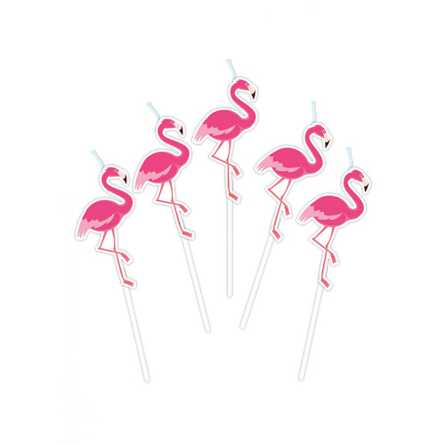Rubies 5 Flamingo Party Candles on Picks 3 cm
