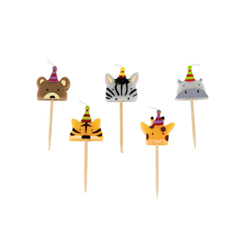 Rubies 5 Wild Animal Candles 2.5 x 2.5 cm