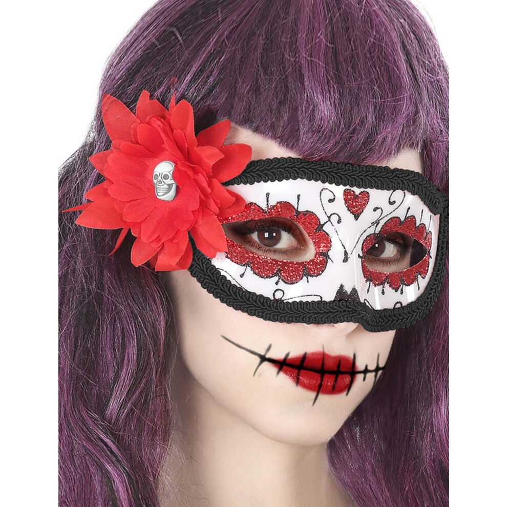 Rubies Flower Wolf Day Of The Dead Adult Red