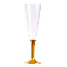 10 150 ml gold-footed champagne flutes