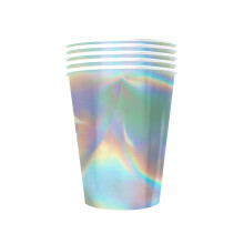 20 American recyclable cardboard cups rainbow iridescent 53 cl