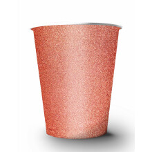 10 American glittery recyclable cardboard cups rose gold 53cl