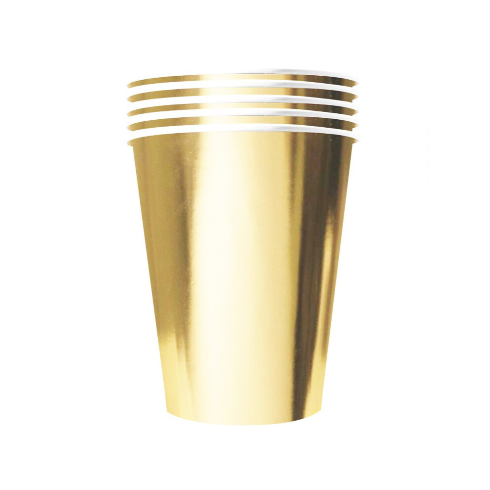 Rubies 20 American Recyclable Cardboard Cups 53 Cl Gold