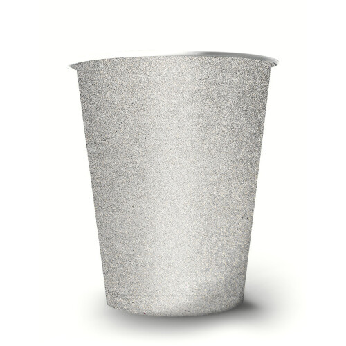 Rubies 10 American glittery recyclable silver cardboard cups 53 cl