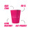 Rubies 20 American pink recyclable cardboard cups 53 cl 3