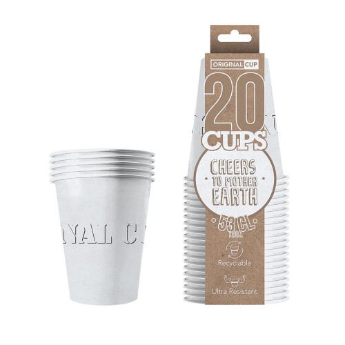 Rubies 20 American recyclable white cardboard cups 53 cl 1