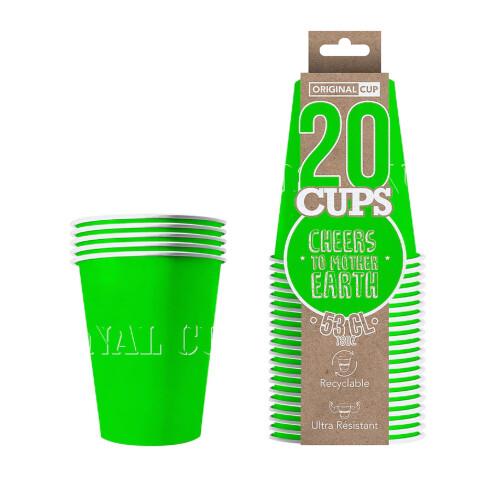 Rubies 20 American green recyclable cardboard cups 53 cl 1