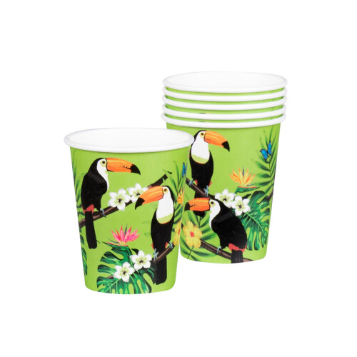 Rubies 10 Green Toucan Paper Cups 21 cl